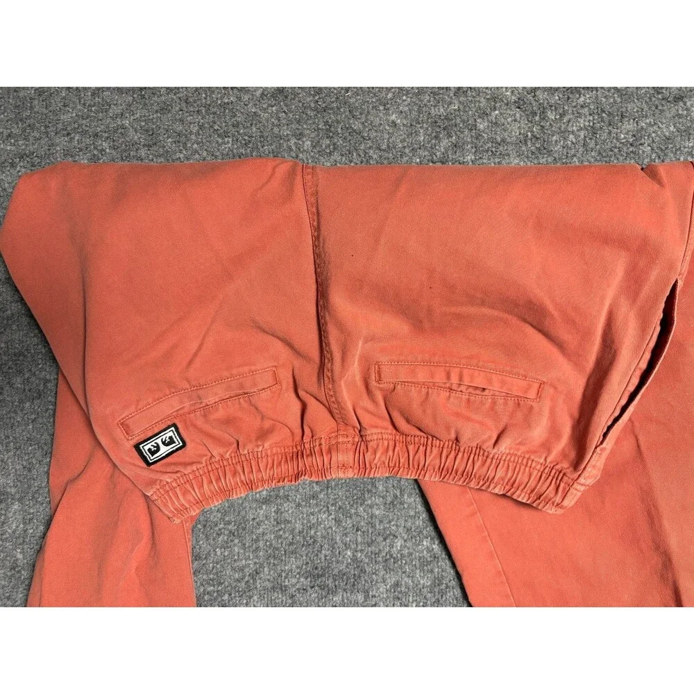 Obey Pants Mens Medium 30x27 Clay Brown Draw String Cotton